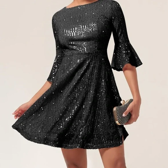 simple fit and flare dress Willa Sequin Mini Dress S / Silver Blush main image 0